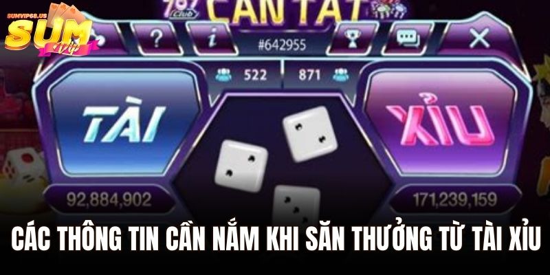 Tài Xỉu Online - Hướng Dẫn Cách Chơi Cho Tân Thủ 2 Các thông tin cần nắm khi săn thưởng từ tài xỉu